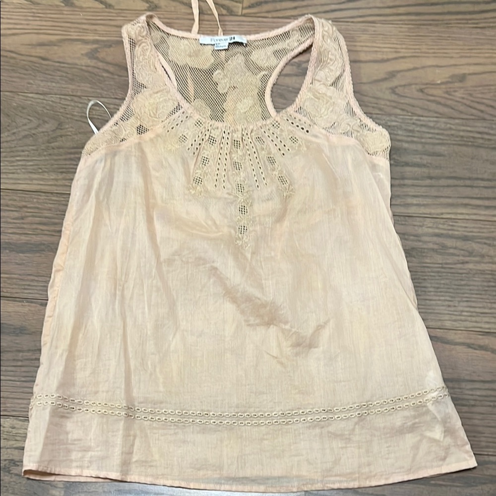 Women's Cream Lace Tank Top size small